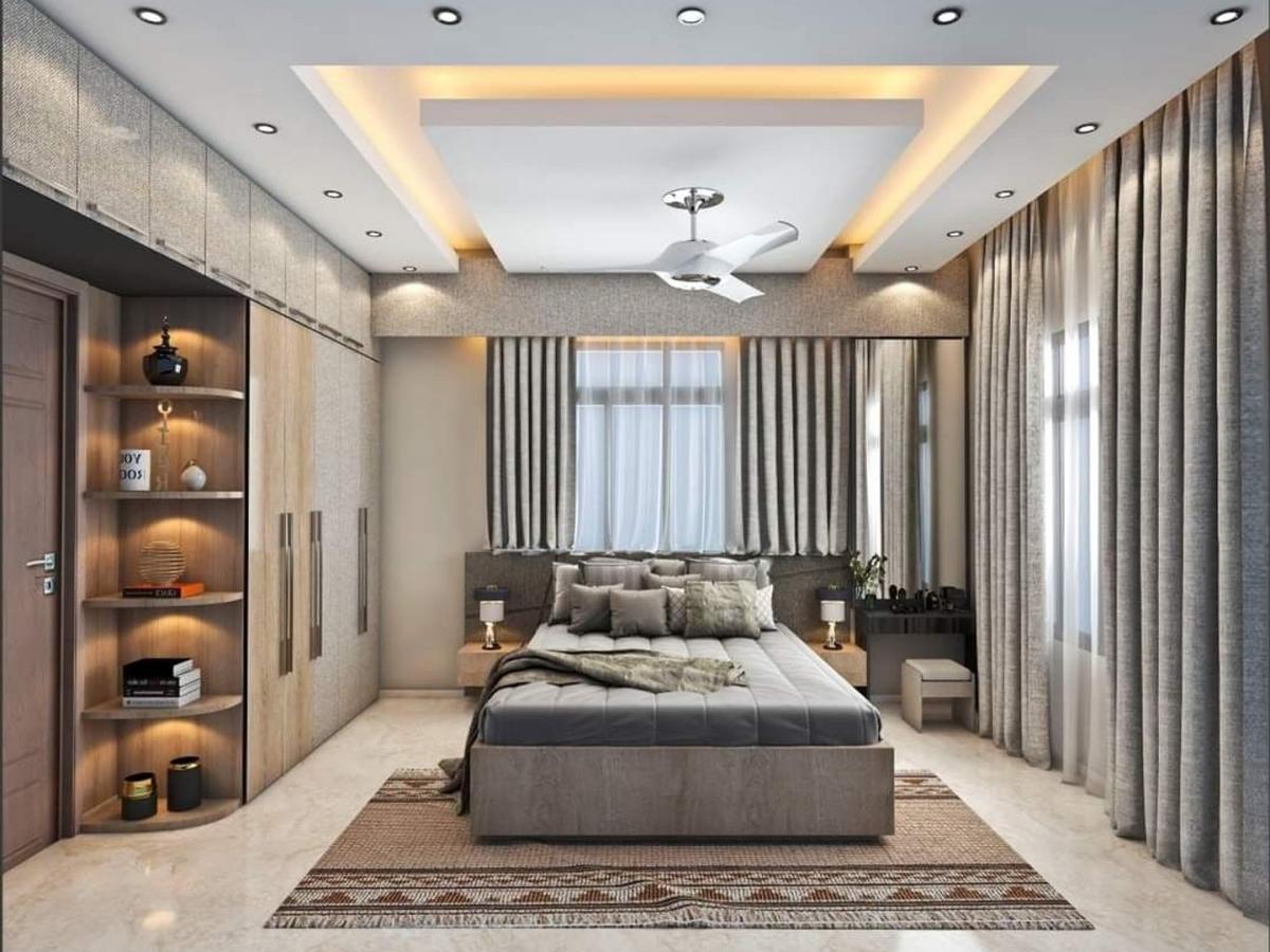 Bedroom False Ceiling Design With Cove And Recessed Lights